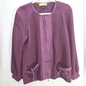 St. John 100% Silk Plum Purple [Small Petite, Size 2-4] Coquette Classy Luxury
